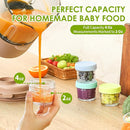 DRKIO 20 Pack Glass Baby Food Storage Containers 4 Oz Baby Food Jars with Lids Baby Food Maker Microwave Dishwasher Freezer Safe 100% Leak-Proof BPA Free by TinyTreasures Baby Boutique