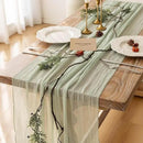 6pcs Cheesecloth Table Runner Sage Green Gauze 120 Inch 10 FT Rustic Boho Cheese Cloth Runner for Wedding Baby Shower Bridal Shower Party Long Sheer Centerpiece Home Decoration by CozyNest Decor