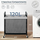 STO STO Laundry Hamper 3 Section, 120L Rolling Laundry Sorter Cart with Removable and Washable Liner Bag, Rolling Clothes Hamper with Metal Handle for Laundry Room and Bedroom, Gray by CozyNest Decor