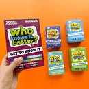 QUOKKA Who Knows Better? - Set 4 in 1 - Family Card Trivia Game | Fun Learning & Educational Questions for Families | Suitable for Boys & Girls by TinyTreasures Baby Boutique