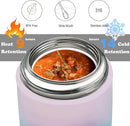 Soup Thermo for Hot Food & Drinks, Thermo Lunch Box for Kids, 17oz Vacuum Insulated Food Container with Spoon&&Drawstring Bag, Soup Therm for Adults, Pink&Green by TinyTreasures Baby Boutique