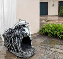 Dolphin Statue 3" x 4" Gutter Downspout Extension,Garden Outdoor Animal Decor Sculpture, Gutter Diverter Rain, Splash Block, Decorative Gutter Extender Diverter Ornament by GreenHaven Gardens