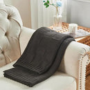 CozeCube Check Knit Throw Blanket, Jet Black Checkered Throw for Couch, Decorative Christmas Soft Cozy Warm Knitted Blanket for Bed Sofa Living Room, 50"X60" by CozyNest Decor