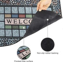 CHICHIC Rectangle Entrance Door Mat Large 18 x 30 Inch Entry Way High Traffic Area Doormat Front Door Rugs Outdoors Heavy Duty Welcome Mat, Non Slip Rubber Back Low Profile for Garage by CozyNest Decor