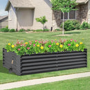 Domi Raised Garden Beds Outdoor, 8x4x1.5Ft Thickening Tall Metal Rectangular Deep Root Box Planter for Vegetables, Flowers, Herbs, and Succulents 1.5" Deep w/ 342 Gallon Capacity - Dark Gray by GreenHaven Gardens