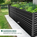 Land Guard 8x4x3ft Rectangular Galvanized Raised Garden Beds, Large-Capacity Metal Planter Box Outdoor, Durable Deep Raised Garden Bed 3ft Tall, Raised Beds for Gardening Vegetables, Dark Grey by CozyNest Decor
