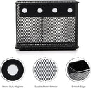 4.5' × 2.2'' × 3.5'' Magnetic Basket for Whiteboard Black Magnetic Basket for Fridge Magnetic Organizer Holder with 4 Strong Magnets Magnetic Holder for Refrigerator Locker,Set of 4 by CozyNest Decor