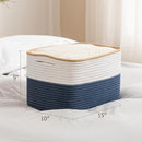 UBBCARE 4 Pack Baskets for Organizing, Woven Storage Baskets for Toys and Towel, Rectangle Cotton Rope Basket with Handles, 15''L x10''W x9''H, Navy Blue by TinyTreasures Baby Boutique