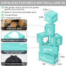 Turquoise Baby Monthly Milestone Blocks. Baby Age Blocks for Girl or Boy Baby Photo Props and Baby Shower. Month Baby Milestone Blocks with Grammatically Correct Month and Year by TinyTreasures Baby Boutique