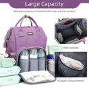 Diaper Bag Backpack, Diaper Bags for Baby Girls Boys, Baby Bags for Moms Dads, Nappy Changing Bag with Insulated Pockets,Multi-functional Waterproof Backpack with Stroller straps-Purple by TinyTreasures Baby Boutique