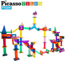 PicassoTiles 200pc Magnetic Marble Run Tiles Toy STEM Educational Race Track with Light Up Marbles Magnet Tile Building Blocks Maze Kit Sensory Pretend Play Toys for Toddlers Boys Girls Ages 3+ PTG200 by TinyTreasures Baby Boutique