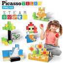 PicassoTiles 103 Pieces 1" Magnetic Toy Building Block Cubes Building Block, 3D Cube Construction Cubes Magnet Sensory Toys Gifts Educational with Free Idea Book for Kid, Boy, Girl & Toddler PMC103 by TinyTreasures Baby Boutique