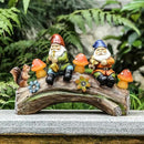 Funny Garden Gnome Statue Solar Powered Mushroom Figurine with Squirrel Gnome Durable Resin Outdoor Decoration for Patio Yard Lawn Ornament Housewarming Gift by CozyNest Decor
