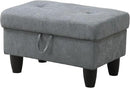 Ottoman Rectangular Storage Ottoman Bench, Flannel Footrest Stool Footstool with Lid for Living Room, Bedroom, Entryway, Dark Gray, 28.5"x19"x17.5" by CozyNest Decor