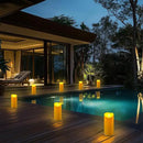 Homemory 4"x9" Outdoor Waterproof Flameless Candles with Timers and Remote Control, Battery Operated Candles, LED Plastic Candles, Dark Ivory, Set of 2 by CozyNest Decor