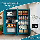 71'' Farmhouse Metal Storage Cabinet with Barn Doors,Steel File Cabinet for Home Office,Kitchen Pantry 4 Adjustable Shelves,Freestanding Cupboard for Kitchen,Home Office (Peacock Blue) by CozyNest Decor