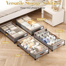 Yecaye Under Bed Storage with Wheels, 4 Pack Under Bed Storage Containers with Clear Lids & Label, XXL Large Lapacity Rolling Under Bed Drawers for Clothes, Shoes, Blankets by CozyNest Decor