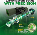 Binoculars with Phone Bracket Adapter, Militar, 20x50, Adults, High Power Waterproof with Low Light Night Vision for Hunting, Travel, Games, Bird, Carrying Case Strap. by TinyTreasures Baby Boutique