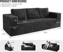 Modular Sectional Sofa 3-Seater Modular Couch with Deep Seat Memory Foam Cloud Chair with Pillows Oversized Sectional Sofa for Living Room Bedroom (Strip Grey, 3-Seater) by CozyNest Decor