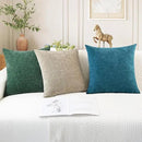 CaliTime Throw Pillow Covers Decorative 22 X 22 Inches Pack of 2 Cozy Chenille Cushion Cases for Couch Sofa Bed Living Room Home Light Taupe by CozyNest Decor