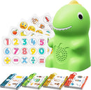 Sensory Dinosaur Pen Reading Toy Set, 73PCS Talking Flash Cards&6 Stickers, Interactive Educational Gifts for Autistic Toddlers, Montessori Language Learning, Speech Therapy Toddler Toys for Birthday by TinyTreasures Baby Boutique