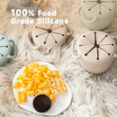 Snack Cups for Toddlers Spill Proof,Baby Snack Containers,Collapsible Food Grade Silicone Snack Cup,Dishwasher Safe and BPA Free,Set Of 2,13 Oz,Grey by TinyTreasures Baby Boutique