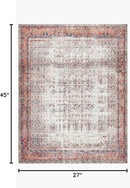 Loloi Layla Collection LAY-12 Ivory/Brick 2'-3" x 3'-9" .13" Thick Accent Rug, Soft, Durable, Vintage Inspired, Distressed, Low Pile, Non-Shedding, Easy Clean, Printed, Living Room Rug by CozyNest Decor