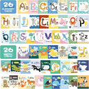 Jollybaby Reusable Soft Cloth ABC Alphabet/Letters Animal Flash Cards for Baby 0-3-6-9-12-18 Month, Curious Baby First Words Learning Activity Flashcards, Tummy Time Toy Gift for 1 Year Old Boy Girl by TinyTreasures Baby Boutique