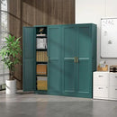 Kitchen Pantry Cabinet,71”Green Metal Pantry Storage Cabinets with Doors and 4 Adjustable Shelves,Kitchen Cabinet with 2 Gold Handles,Tall Cabinet for Livingroom, Bathroom by CozyNest Decor