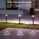 XMCOSY+ Smart Solar Lights Outdoor with Motion Sensor, 150LM APP Control RGBCW Color Changing Garden Lights Solar Powered for Yard Pathway Landscape, Waterproof, 4 Pack by CozyNest Decor
