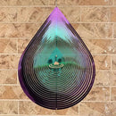 Wind Spinner Garden Indoor Outdoor Decor 3D Stainless Steel Metal Hanging Decorations, 3D Water Droplets Pattern Metal Wind Sculptures & Spinners Whirligig Gifts with 12inch(Green&Purple) by GreenHaven Gardens