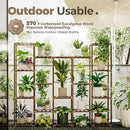 Bamworld Large Hanging Plant Stand Indoor Tall Plant Shelf Outdoor 14 Pots Large Plant Rack for Living Room Patio, Balcony and Garden by GreenHaven Gardens