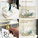 Wedding Card Box with Slot, 12.2'' Large Glass Card Boxes for Reception, Gold Card Holder, Clear Decorative Storage Box with Lock for Baby Shower, Birthday Party, Christmas, Bridal Shower by CozyNest Decor