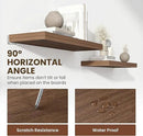 24 Inch Floating Shelves, 12 Inch Deep Floating Shelves for Wall, Floating Shelf with Invisible Brackets, Deep Shelves for Bathroom, Bedroom, Living Room, 2 Pack, Walnut by CozyNest Decor