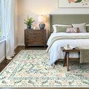 Wonnitar Large Rugs for Living Room, Soft Washable Floral 9x12 Area Rug for Bedroom, Boho Non-Shedding Foldable Carpet for Kids Playroom Apartment Home Decor by TinyTreasures Baby Boutique