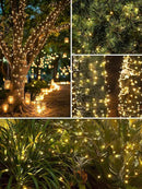 4 Pack Total 800 LED Solar Christmas Lights Outdoor, Solar String Lights for Outside with 8 Modes, Waterproof Green Wire Solar Powered Tree Light for Xmas Party Yard Garden Decorations (Warm White) by GreenHaven Gardens