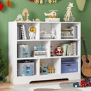 Book Shelf Set of 2, 8 Cubes Storage Organizer, 3-Tier Open Shelf Wooden Bookcase, Freestanding White Bookshelf Cube Shelf for Bedroom, Living Room, Home Office by CozyNest Decor