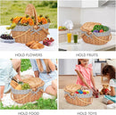 Happypicnic Wicker Picnic Basket with Handle, 15" Large Empty Picnic Basket with Lid & Removable Liner, Vintage Hand Woven Basket for Picnics, Camping, Veg Picking, Mother's Day, Thanksgiving (Check) by GreenHaven Gardens