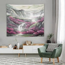 Japanese Tapestry, Red Plum Blossom Mountain Tapestry, Asian Japanese Wall Tapestry, Nature Landscape Tapestries for Bedroom Living Room Decor 60"x50" by CozyNest Decor