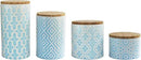 American Atelier Arabesque Canister Set, Ceramic, Blue, 4 Piece by CozyNest Decor