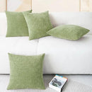 CaliTime Throw Pillow Covers Decorative 18 X 18 Inches Pack of 4 Cozy Chenille Cushion Cases for Couch Sofa Bed Living Room Home Sage Green by CozyNest Decor
