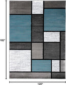 Rugshop Contemporary Modern Boxes for Home Office,Living Room,Bedroom,Kitchen Non Shedding Area Rug 4' x 6' Blue by TinyTreasures Baby Boutique