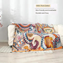 Boho Throw Blanket, 100% Organic Muslin Cotton Breathable Ultra Soft Bed Quilt Throw - All Season Floral Bird Butterfly Farmhouse Decor Blanket for Sofa Couch Chair and Gift. 60" x 80" by CozyNest Decor