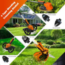 Electric Weed Wacker Eater Cordless Battery Powered, Weed Trimmer 21V Lightweight No-String with 2 Battery Operated & Wheels, 3 in 1 Stringless Grass Trimmer/Edger/Brush Cutter for Garden Yard Lawn by GreenHaven Gardens