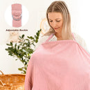 2 Pack Muslin Cotton Nursing Cover for Breastfeeding, Privacy Breathable Breastfeeding Cover Cover up with Arch Neckline for Mom, 100% Cotton Nursing Apron, Floral and Pink by TinyTreasures Baby Boutique