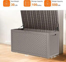 100 Gallon Resin Deck Box, Lockable Outdoor Storage Box for Patio Cushions Storage Furniture,Garden Tools, Pool Supplies, Weatherproof and UV Resistant (Grey L) by CozyNest Decor