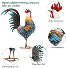 32" Large Metal Rooster Decor, Outdoor Garden Statues, Metal Chicken Sculpture for Backyard Patio Kitchen Decor by GreenHaven Gardens