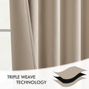 MIULEE Taupe Back Tab Blackout Curtains 90 Inches Long 2 Panels Set for Living Room Bedroom Privacy, Rod Pocket/Pinch Pleat Thermal Insulated Room Darkening Pleated Light Blocking Drapes by TinyTreasures Baby Boutique