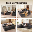 ovios 105” Modular Sectional Sofa with Thicken Seat Cushion, Cloud Couch with Deep Seat, Modern L-Shape Sofas Couches with Chaise,Upholstered Couches for Living Room Bedroom,Grey by CozyNest Decor
