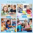 Kids Study Table and 6 Chairs Set,Height Adjustable Table and Chairs for Children and Toddlers,47.2"X23.6"Graffiti Desktop,Suitable for Daycare,Classrooms, Home by CozyNest Decor